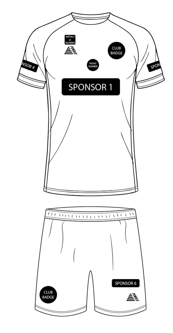 Print Locations Front | Pendle Sportswear Print Locations Front